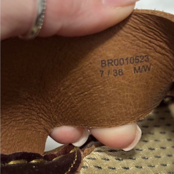 Børn Women's Brown Leather Woven Slide Sandals - Picture 3 of 4
